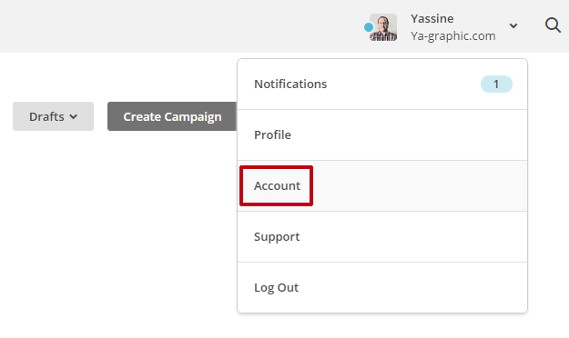 Account dans MailChimp