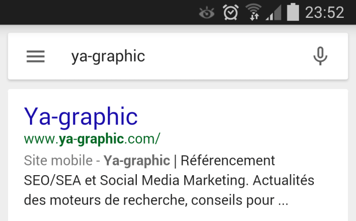 Compatibilité mobile Google