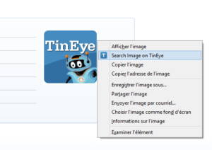 Rechercher une image avec l'extension TinEye