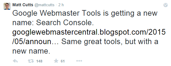 Matt Cutts tweete Google Search Console