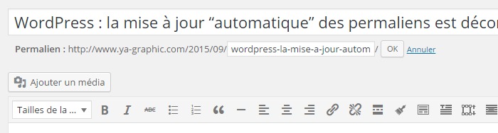 WordPress : l'écriture du titre et du permalien