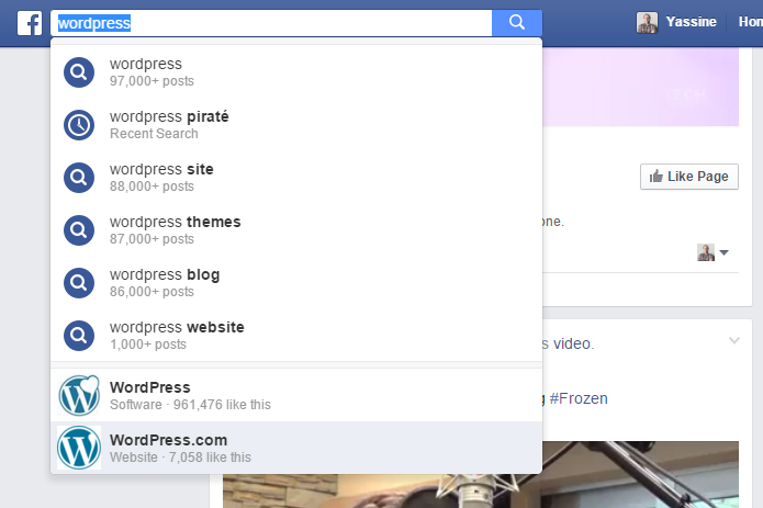 Suggestions Facebook Search FYI