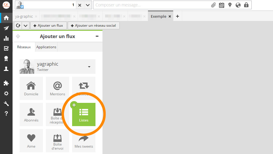Hootsuite : ajouter une Liste Twitter