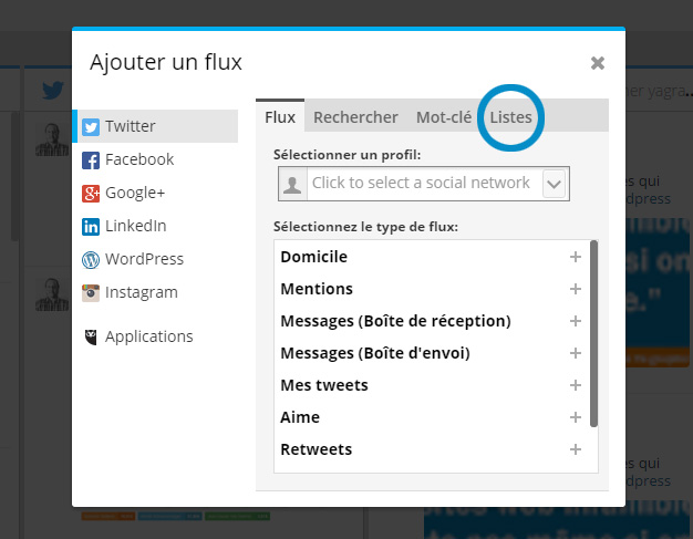 Hootsuite : ajouter un flux