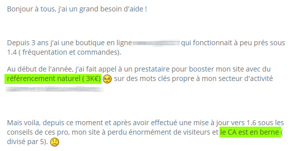 Référencement à 3000 Euros l'année, soit 250 Euros par mois