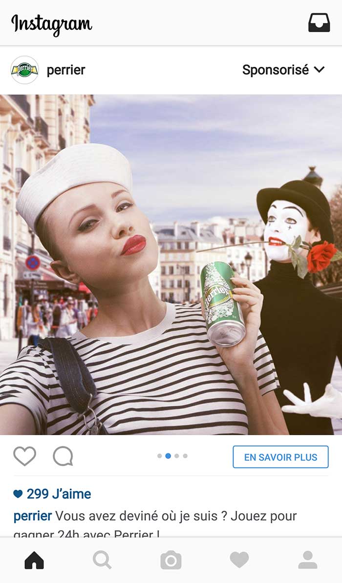 Devinette Perrier dans Instagram