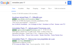 Labels verts des annonces publicitaires de Google