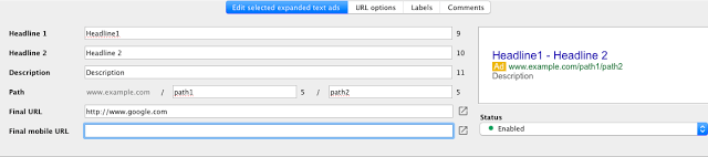 Mise à jour d'AdWords Editor 11.5 pour une prise en charge des “Expanded Text Ads” (ETA)