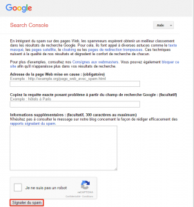 Signaler du spam dans Google