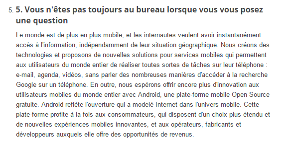 Philosophie de Google : la mobilité