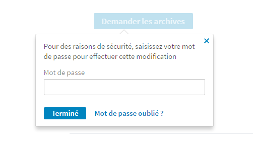 Mot de passe LinkedIn