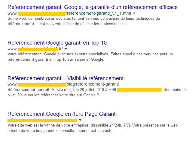 Recherche Google : référencement garanti