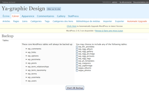 mise à jour wordpress tutorial