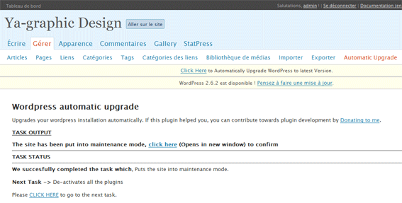mise à jour automatique Worpress avec plugin
