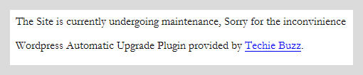mise a jour wordpress site en maintenance