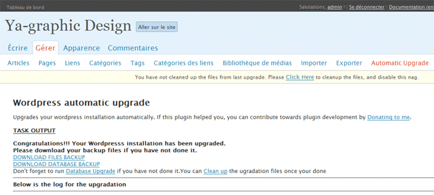 réussir mise à jour wordpress
