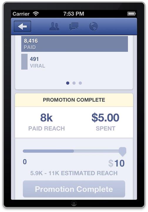 Publicité mobile: Promotion de messages sur Facebook