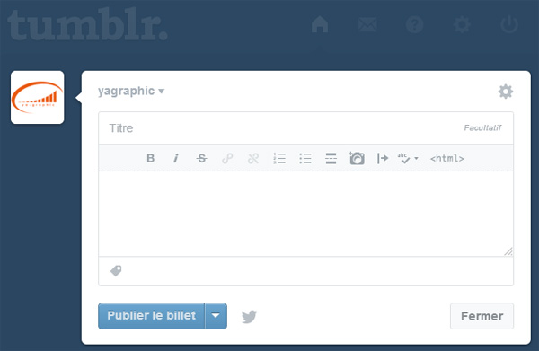 Rédiger un article dans Tumblr