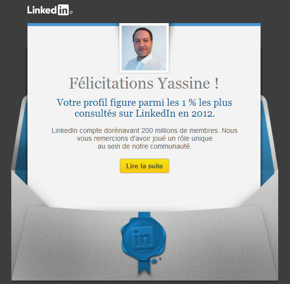 Félicitations de LinkedIn