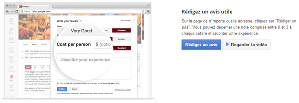Faux avis dans Google+ Local