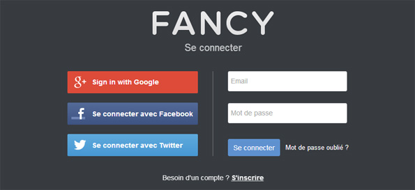 Google+ Sign-In chez Fancy