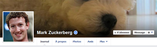 Compte vérifié Facebook de Mark Zuckerberg