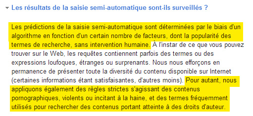 Saisi semi-automatique de Google