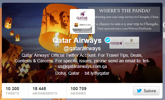 Twitter de Qatar Airways