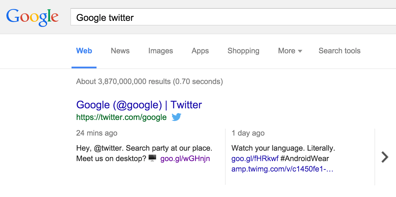 Le partenariat entre Twitter et Google se concrétise (2015)