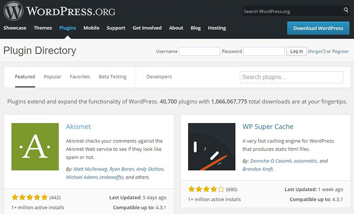 Plugins WordPress dans WordPress.org