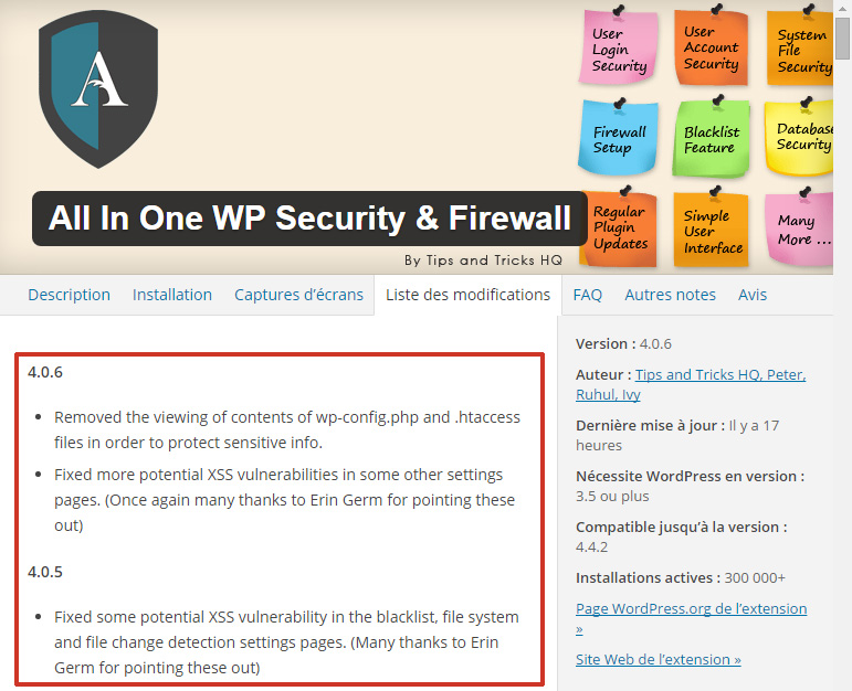 Vulnérabilité XSS dans le plugin All In One WP Security & Firewall