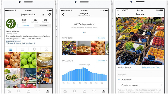 Outils pour les profils Instagram pour entreprises