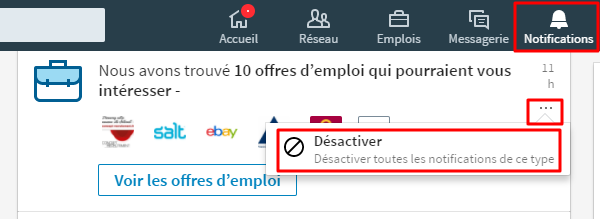 Désactiver les notifications d'anniversaire dans LinkedIn