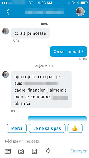 Message de drague sur LinkedIn