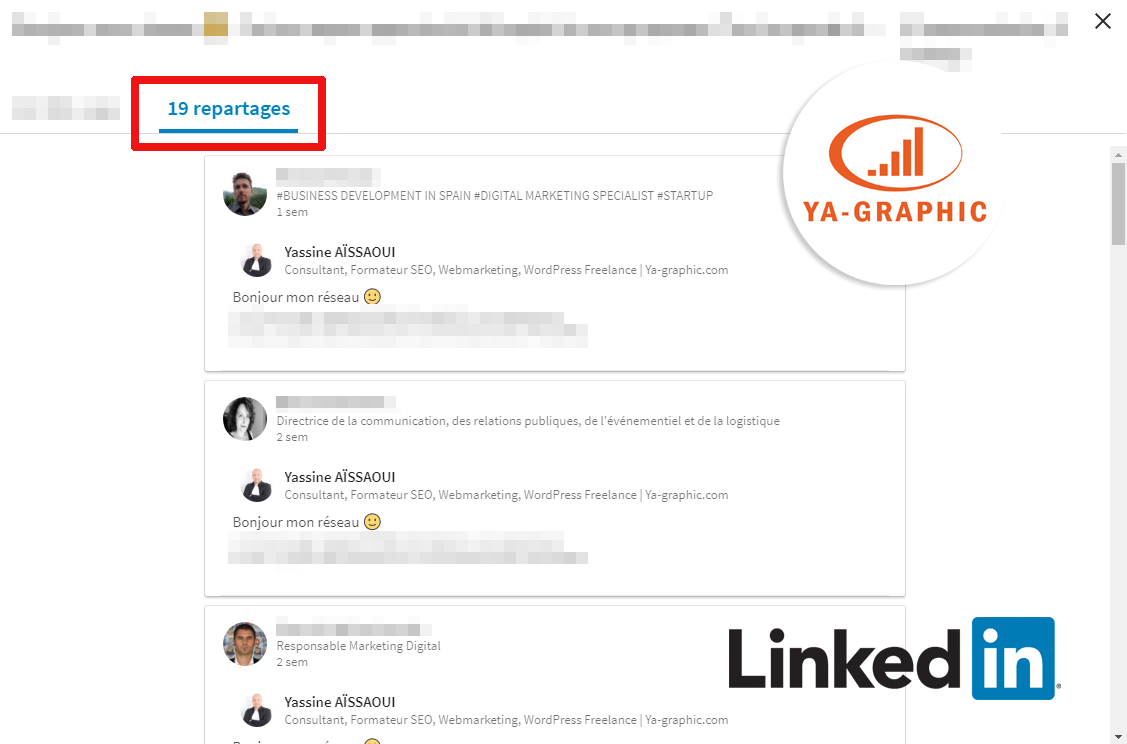 Voir qui a partagé son post sur LinkedIn