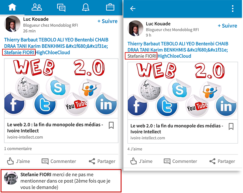 Supprimer une mention de son nom sur LinkedIn