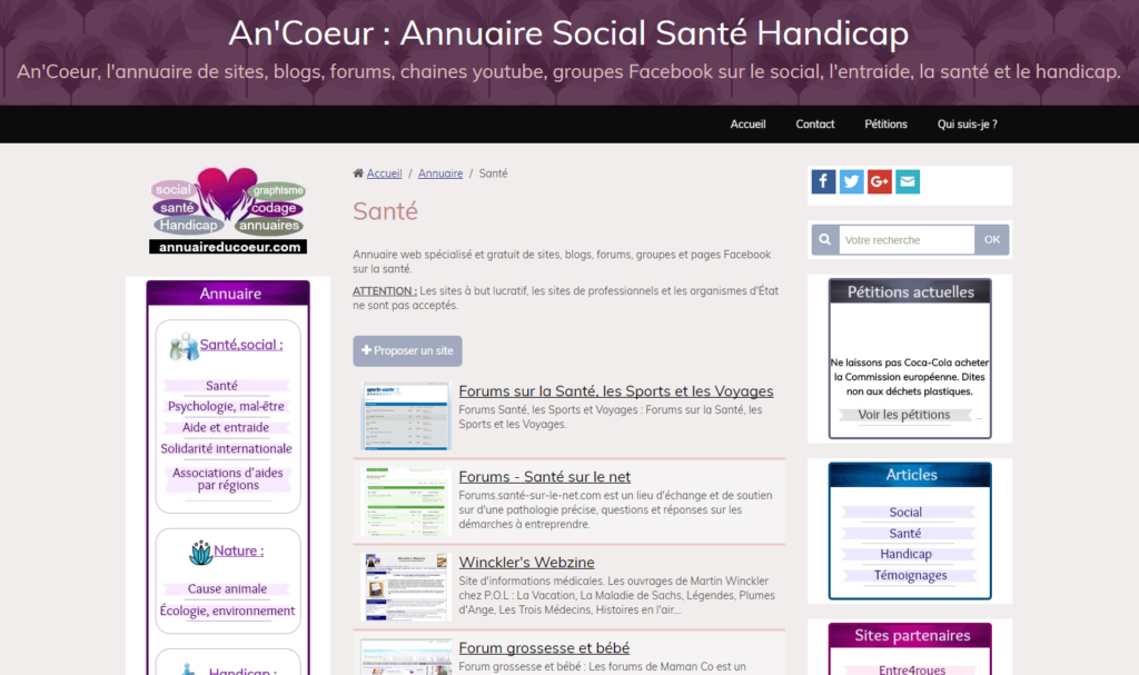 An'Coeur : Annuaire Social Santé Handicap