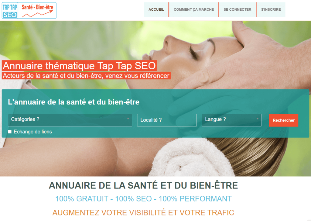 Tap Tap SEO : l’annuaire de la santé et du bien-être