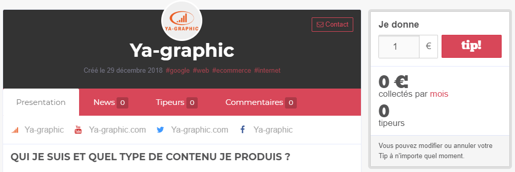 Ya-graphic chez Tipeee