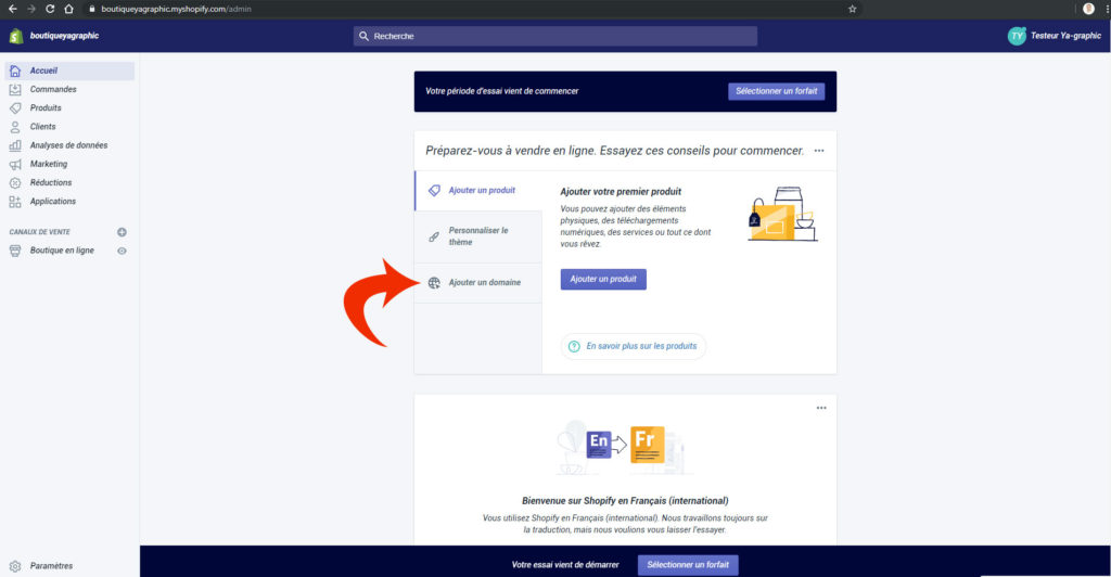 Comment ajouter un nom de domaine dans Shopify