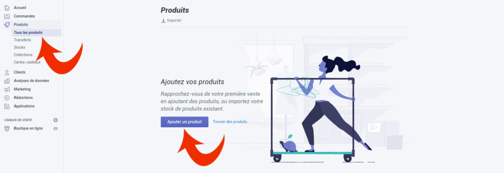 Ajoutez vos produits dans votre boutique en ligne Shopify