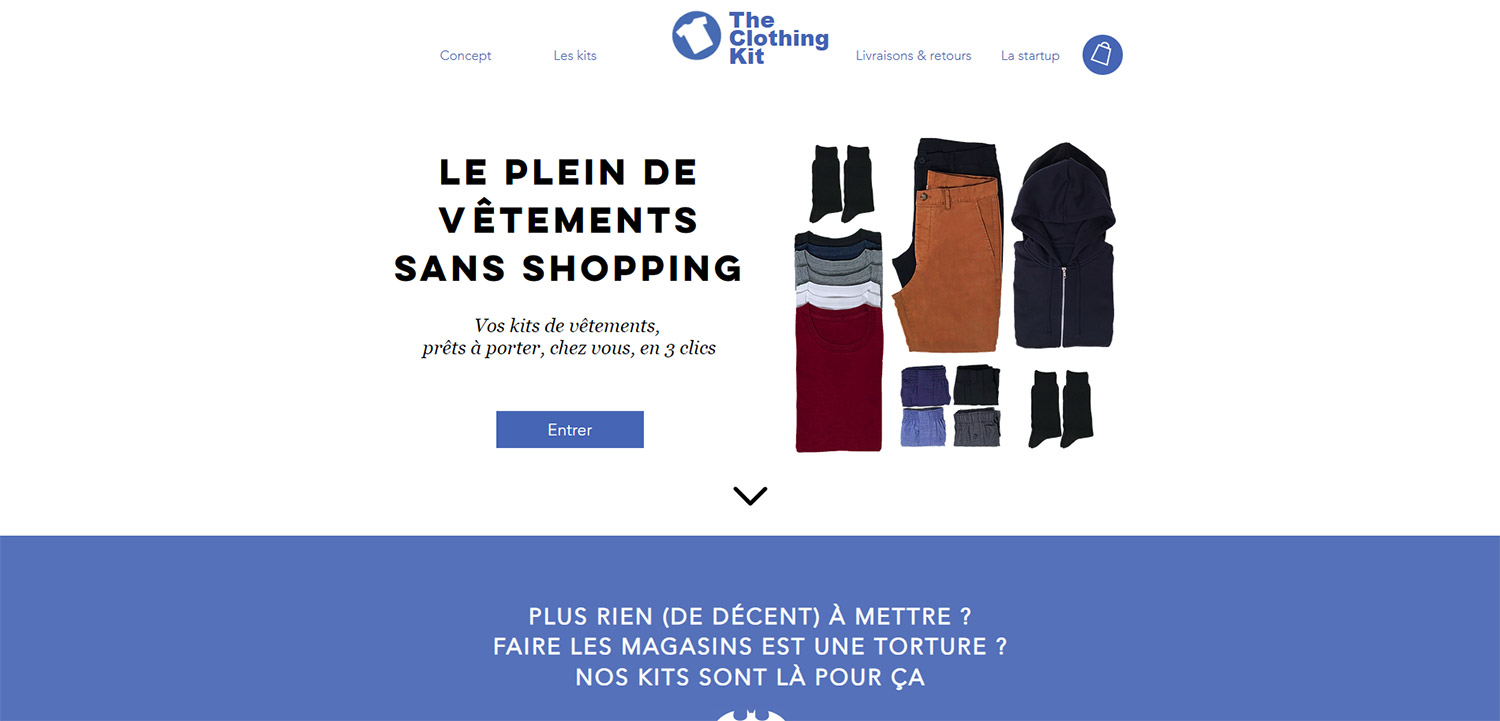 Boutique Shopify exemple : The Clothing Kit